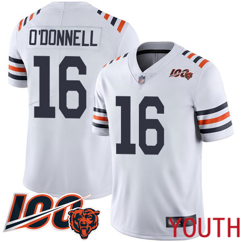 Chicago Bears Limited White Youth Pat O Donnell Jersey NFL Football #16 100th Season->youth nfl jersey->Youth Jersey